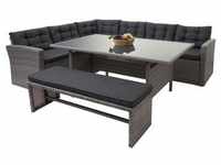 Poly-Rattan-Garnitur MCW-A29, Gartengarnitur Sitzgruppe Lounge-Esstisch-Set Sofa