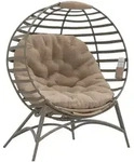 Outsunny Papasansessel Gartenstuhl 1 sitzer Korb-Stuhl mit Kissen Korb faltbar -
