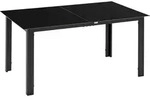 Outsunny Gartentisch, Garten Esstisch f&uuml;r 6 Personen aus Alu Schwarz 150x90x74cm -