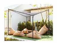 BELIANI Pergola in Grau 300 x 300 cm Schwarzer Rahmen für Garten Terrasse