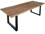 Esstisch Baumkante massiv Akazie stone 240 x 100 cm schwarz LAUREN -...
