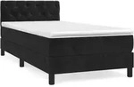 vidaXL Boxspringbett mit Matratze Schwarz 80x200 cm Samt - Schwarz