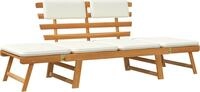 vidaXL Gartenbank 2-in-1 mit Polstern 190 cm Massivholz Akazie - Braun