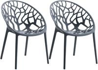CLP 2er Set Gartenst&uuml;hle Hope mit Lehne stapelbar wetterfest UV-best&auml;ndig bis 150
