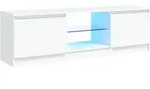 vidaXL TV-Schrank mit LED-Leuchten Wei&szlig; 120x30x36 cm - Wei&szlig;