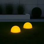 MeLiTec Solarleuchte 2er-Set - farbige Bodenbeleuchtung f&uuml;r Garten, Balkon &