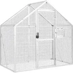vidaXL Voliere Silbern 179x100x185 cm Aluminium - Silber