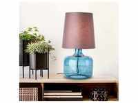 BRILLIANT dunkelblaue Tischlampe mit Stoff-Schirm HYDRA | dekorative Tischleuchte mit