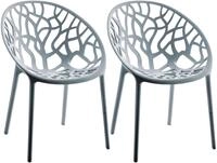 CLP 2er Set Gartenst&uuml;hle Hope mit Lehne stapelbar wetterfest UV-best&auml;ndig bis 150