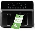 Clatronic&reg; Doppel-Hei&szlig;luft-Fritteuse | Hei&szlig;luftfritteuse mit 8,0L Kapazit&auml;t 