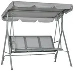 Outsunny Hollywoodschaukel 3-Sitzer Schaukelbank Gartenschaukel mit Dach Grau -...