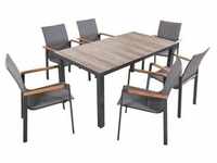 Tischgruppe RANA Set 04, 7-tlg. | 1 × Tisch 305395 | 6 × Stapelstuhl 305398