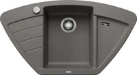 Blanco 527394, BLANCO ZIA 9 E, Aufsatzwanne, Halbkreis, Silgranit, Grau, 1 Becken,