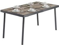 Outsunny Gartentisch, Balkontisch, 145 x 85cm Terrassentisch f&uuml;r 6 Personen Grau