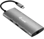 Equip Dock USB-C->HDMI Gigabit LAN USB3.0.100WPD SD/TF 0.25m - Grau