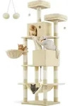 Feandrea Kratzbaum 206 cm, XXL, mit 13 Kratzs&auml;ulen, 2 Plattformen beige - Beige