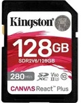 Kingston Technology 128GB Canvas React Plus SDXC UHS-II 280R/100W U3 V60 for Full