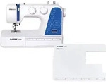 N&auml;hmaschine easy GLAESER&reg; home mia 300 inkl. Anschiebetisch - Wei&szlig;/Blau