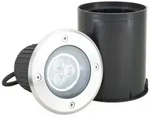 Lucande LED-Bodeneinbauleuchte Jos, rund, schwenkbar, IP67 - Silber/Grau
