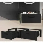 ML-Design Doppel Waschmaschinen Untergestell mit 2 Schubladen, Schwarz,