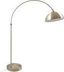 Lindby Bogenstehleuchte Lennart, messing antik, Metall 183cm