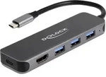 Delock 3 Port USB Hub und 4K HDMI Ausgang mit USB Type-C Anschluss und PD 85 Watt -