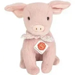 Teddy Hermann Schwein Audrey 23 cm rosa mit Schleife sitzend Kuscheltier