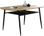 SalesFever Esstisch 160 x 90 cm | mit Ablagefl&auml;che | Tischplatte 18 mm MDF natur 