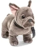 Uni-Toys - Franz&ouml;sische Bulldogge (grau), mit Leine - 26 cm (L&auml;nge) -...
