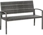 Outsunny Gartenbank, 2-Sitzer Sitzbank in Rattanoptik Parkbank bis 240 kg Stahl -
