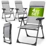 CASARIA Gartenst&uuml;hle 4er Set 130 kg Belastbarkeit - Grau