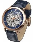 Carl von Zeyten Herren Armbanduhr Automatik Triberg Lederarmband blau...