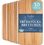 Creative Home Fr&uuml;hst&uuml;cksbrettchen-Set 10 St&uuml;ck Holz | 22.5 x 12.5 x 1.2 cm 