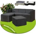 Juskys Polyrattan Lounge Punta Cana M schwarz &ndash; Gartenlounge Set 3-4 Personen &ndash;