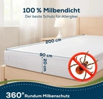 Sensalou Matratzenbezug Reissverschluss Encasing f&uuml;r Allergiker - 90 x 200 cm