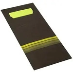Bestecktaschen 20 cm x 8,5 cm schwarz/limone "Stripes" inkl. farbiger Serviette...