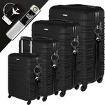 Devillo&reg; Kofferset 4tlg. S-M-L-XL, Onyxblack - Trolley Koffer Reisekoffer