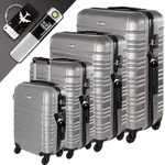 Devillo&reg; Kofferset 4tlg. S-M-L-XL, Silber - Trolley Koffer Reisekoffer