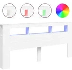 vidaXL LED-Kopfteil Wei&szlig; 220x18,5x103,5 cm Holzwerkstoff - Wei&szlig;