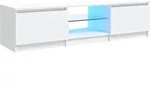 vidaXL TV-Schrank mit LED-Leuchten Wei&szlig; 140x40x36 cm - Wei&szlig;