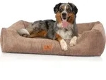 Cuddle Wuff Hundebett aus geripptem Samt mit handgewebter Optik Olivia XXL 120...