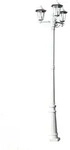 vidaXL Gartenlaterne 3-flammig 215 cm Wei&szlig; Aluminium - Wei&szlig;