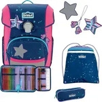 Scout Schulranzen Basic Neo Set 4-teilig Pretty Star dunkelblau - Dunkelblau