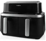 Nedis KAAF320BK, Hei&szlig;luftfritteuse, 4,2 l, 80 &deg;C, 200 &deg;C, 60 min, Doppel - Schwarz