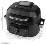 Nedis KAAFG600BK, Hei&szlig;luftfritteuse, 6 l, 120 &deg;C, 265 &deg;C, 120 min,...