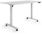 ESMART Germany ETX-121GG 160x80cm Hellgrau Ergonomischer Steh-Sitz-Schreibtisch auf