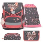 Belmil Compact ergonomisches Schulranzen-Set 4-teilig "Bloomy Blossom" mit Brustgurt,
