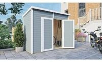 Ger&auml;tehaus Bertilo Timmo 2 mit Fu&szlig;boden 248 x 137 cm silbergrau