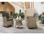 Destiny Balkonset LUNA MALAGA 2 Sessel + Beistelltisch 60x60x55cm, natur...