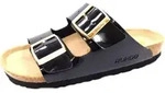 Rohde Damen Pantolette Lack zwei Schnallen Kork Fu&szlig;bett Alba 5576, Gr&ouml;&szlig;e:37 EU,